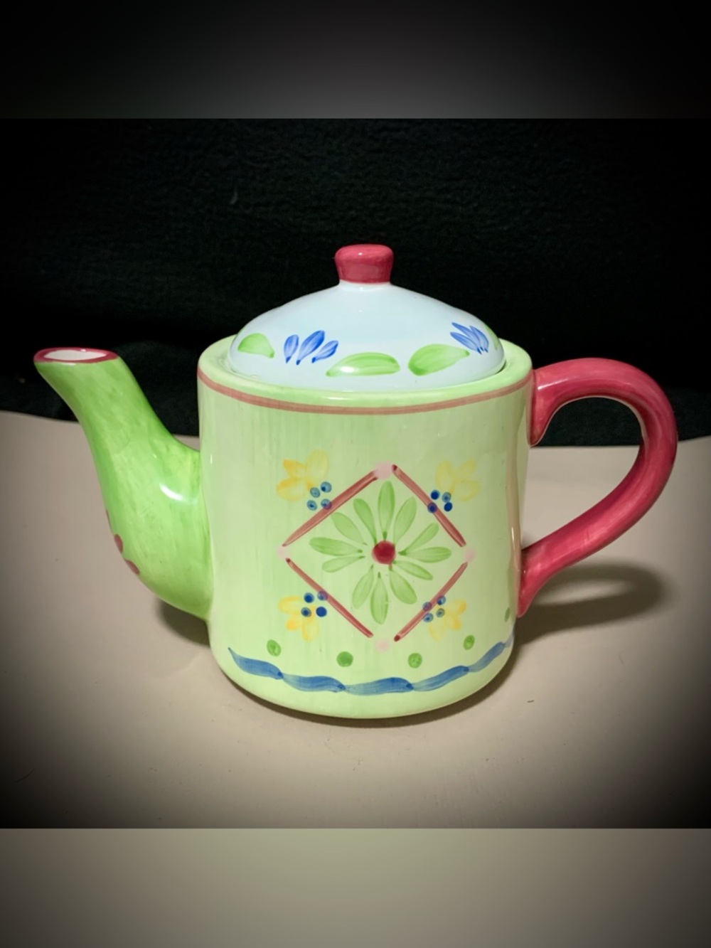 Whimsical Floral Ceramic Teapot with Lid Alco Industries